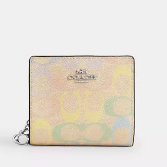 Coach Handbags - 🌈Coach NWT Snap Wallet In Rainbow Canvas Signature print with‎ Silver Hardware